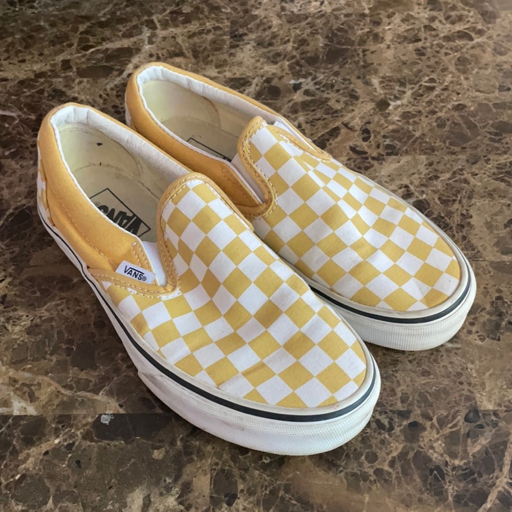 USED MUSTARD YELLOW SLIP ON VANS NO BOX!